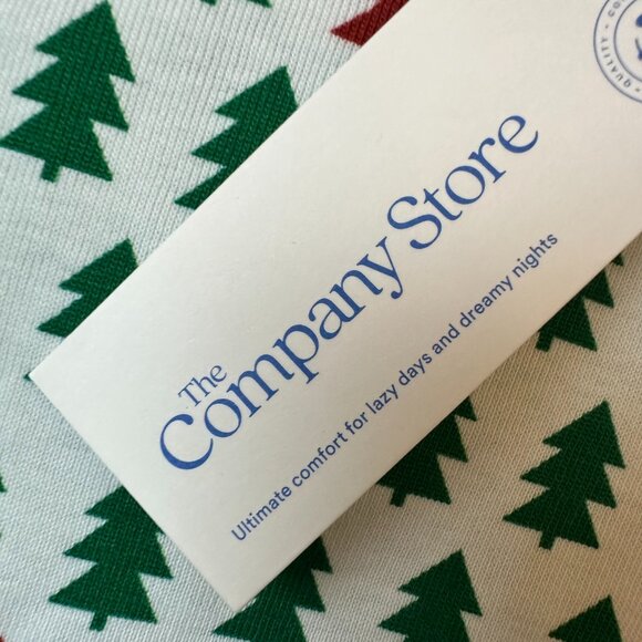 The Company Store Pajama Set sz Small Christmas trees organic cotton green NEW - Picture 3 of 4